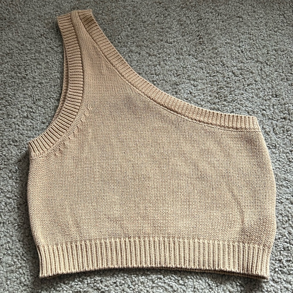 Forever 21 Light Brown Off Shoulder Crop Top